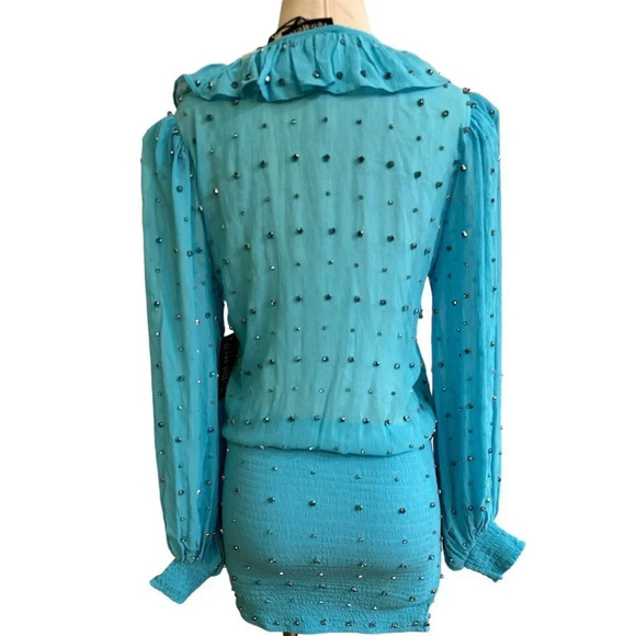 Retrofete Blue Long Sleeve Dress - Picture 8 of 16